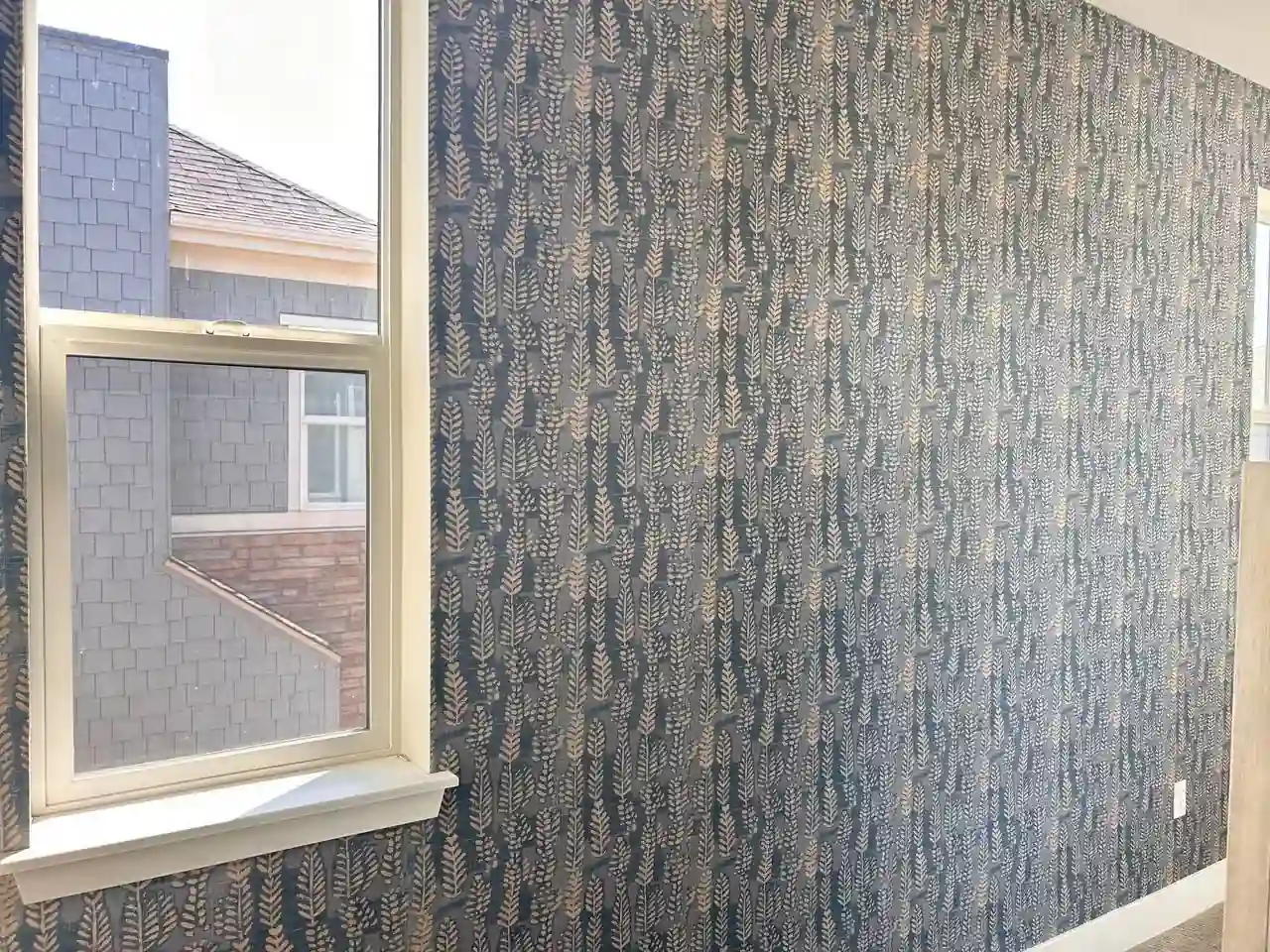 Professional wallpaper installation in modern interior