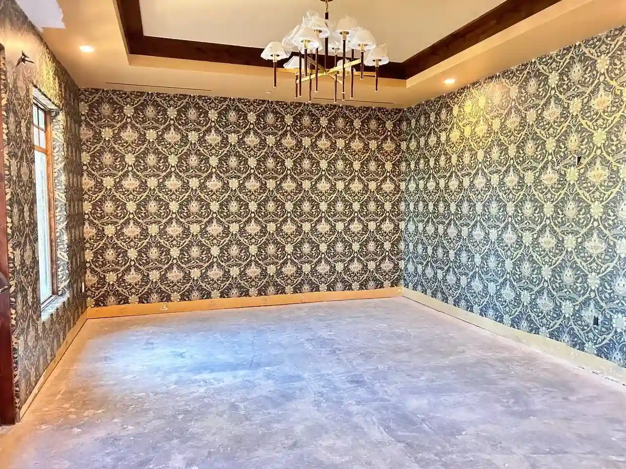 Wallpaper installation work in progress