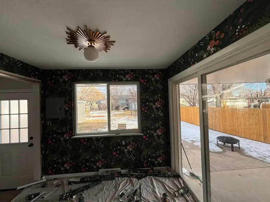 Interior wallpaper installation with premium finish