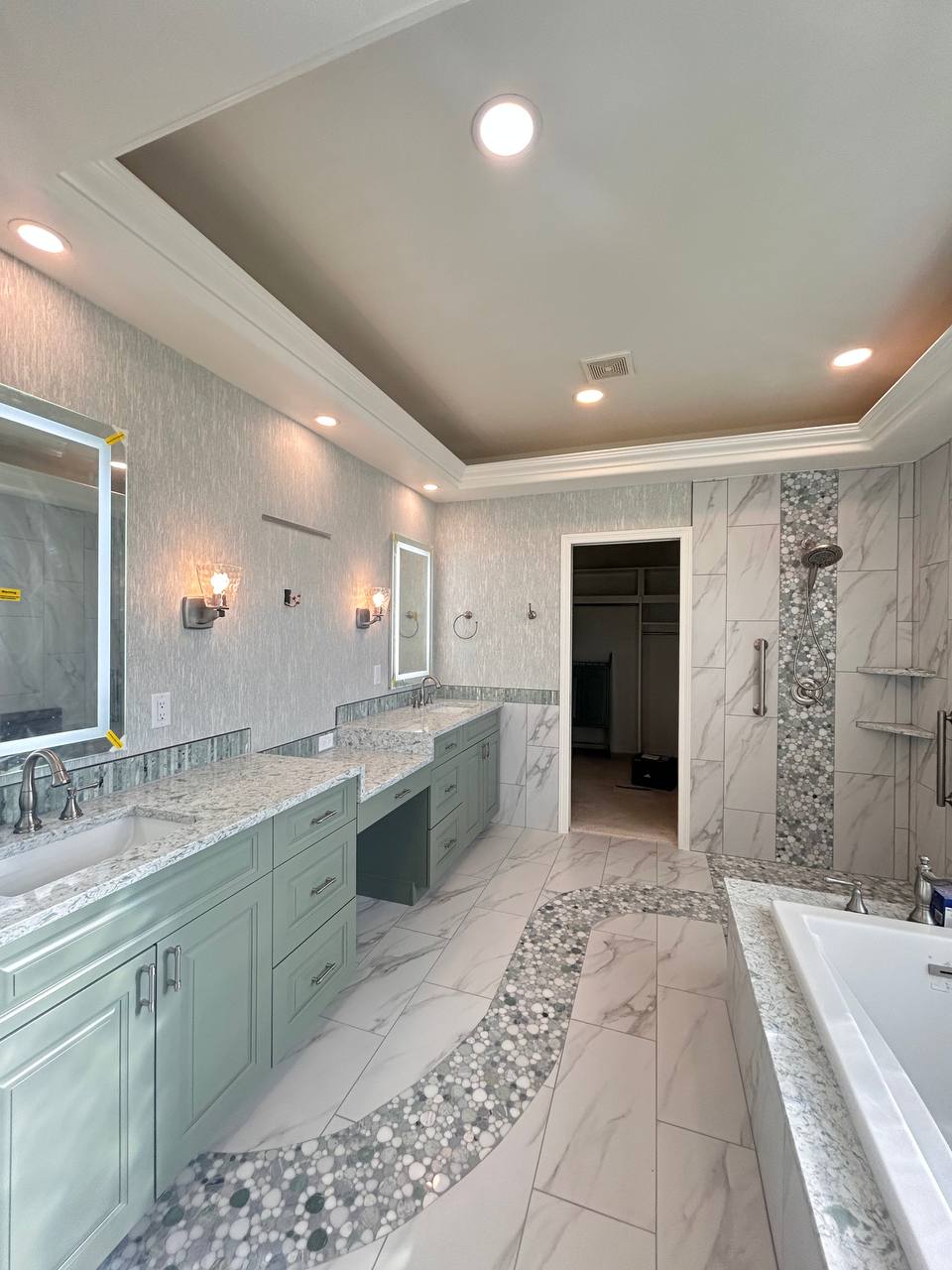 Completed interior project with professional finish