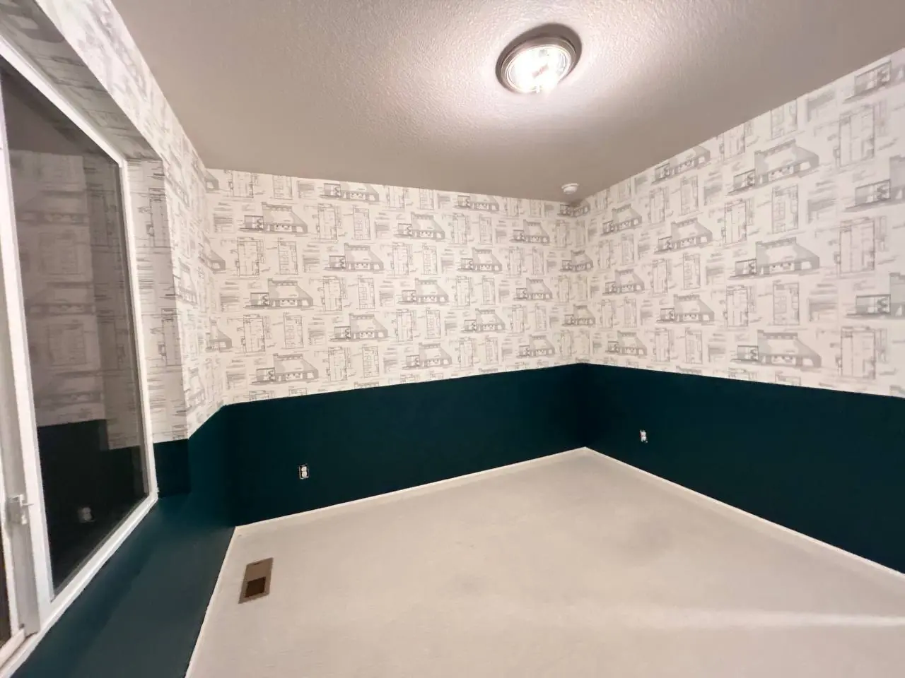 Professional wallpaper installation finished interior