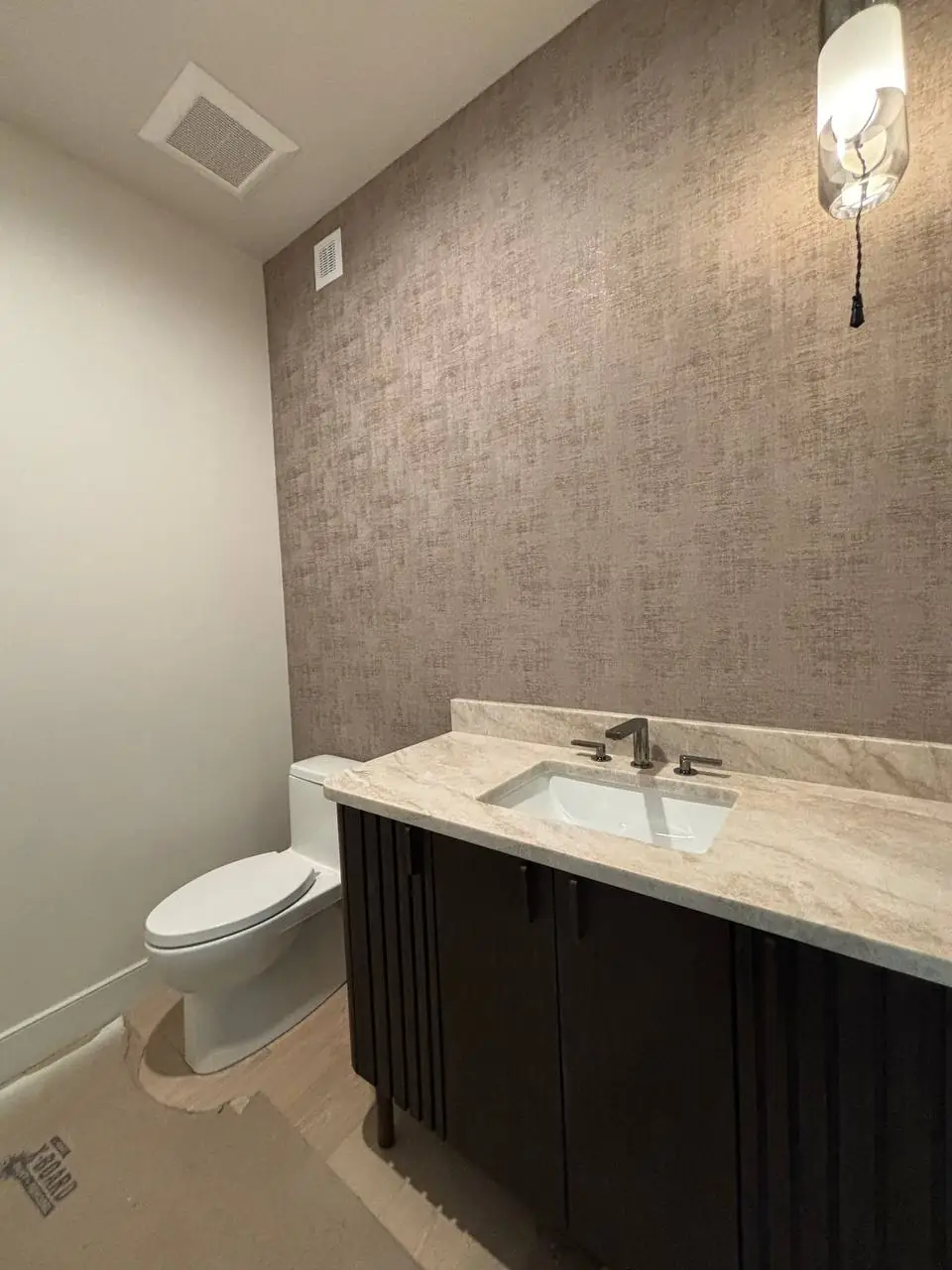 Wallpaper installation showcasing clean craftsmanship