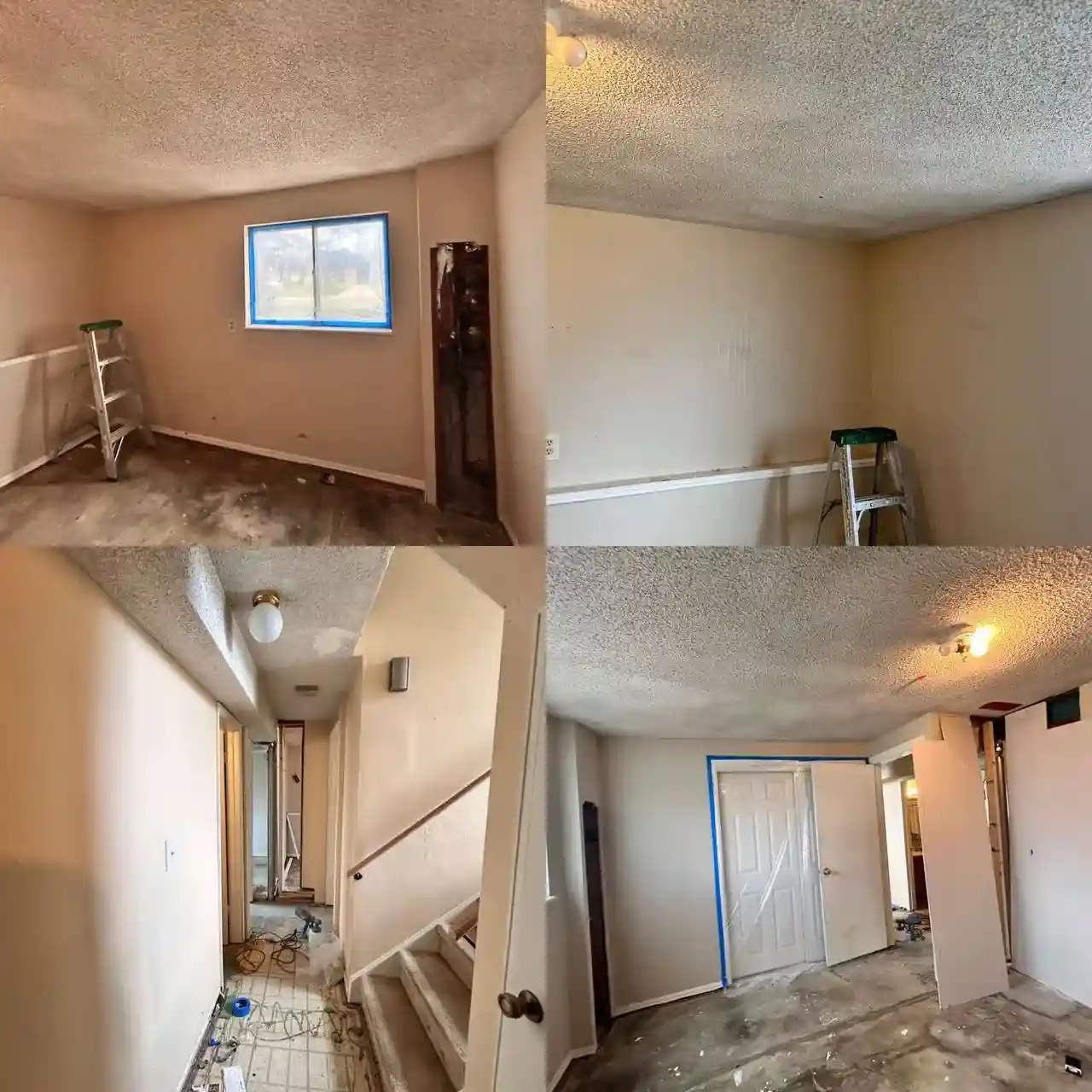 Bedroom interior painting with modern accent wall and clean finish