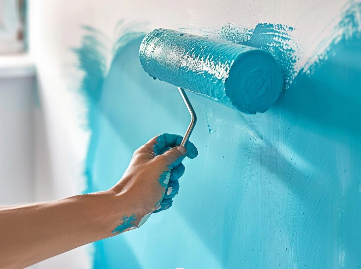 Interior and exterior painting service with roller application