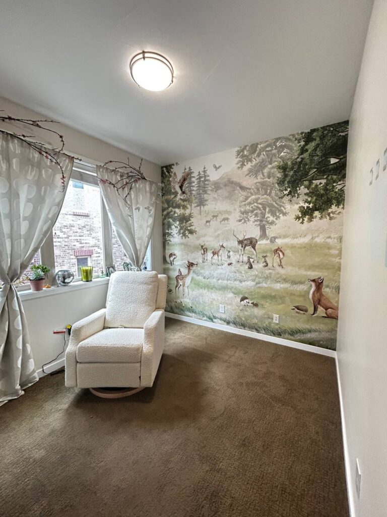 Professional wallpaper installation in a Denver interior