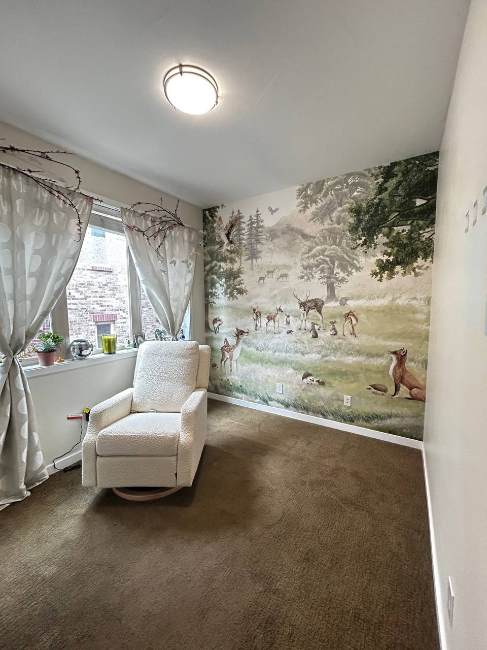 Professional wallpaper installation completed in a residential interior