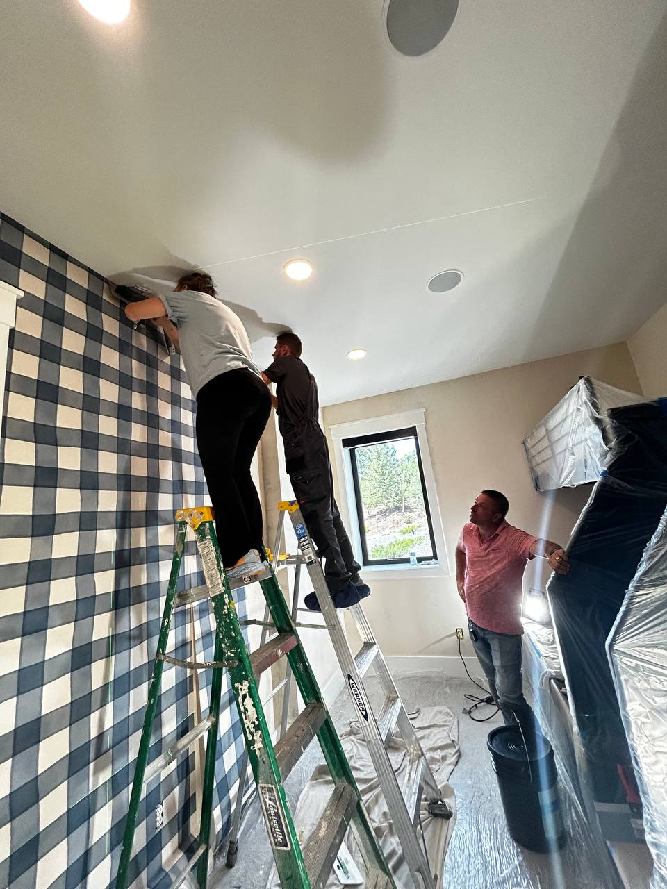 Completed wallcovering installation featured in the House Masters portfolio