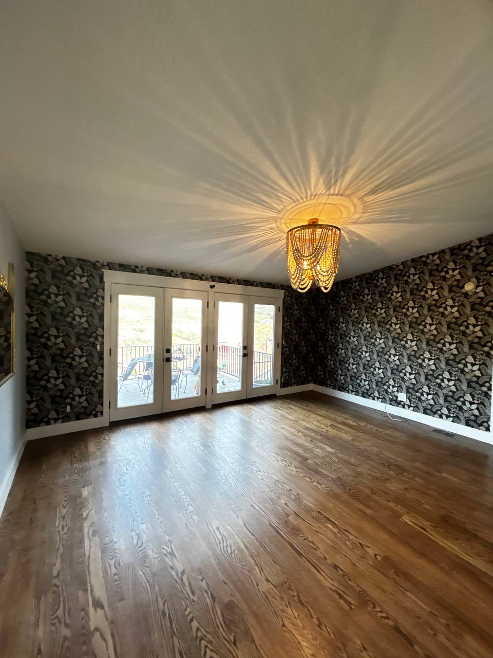 Custom wallcovering installation on an interior accent wall